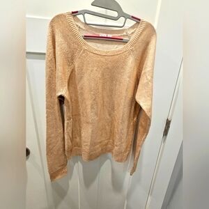 Gap Rose Gold Metallic Shine Pullover Sweater Women’s Small Tall